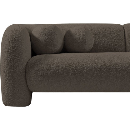 Emory Brown Boucle Fabric Loveseat