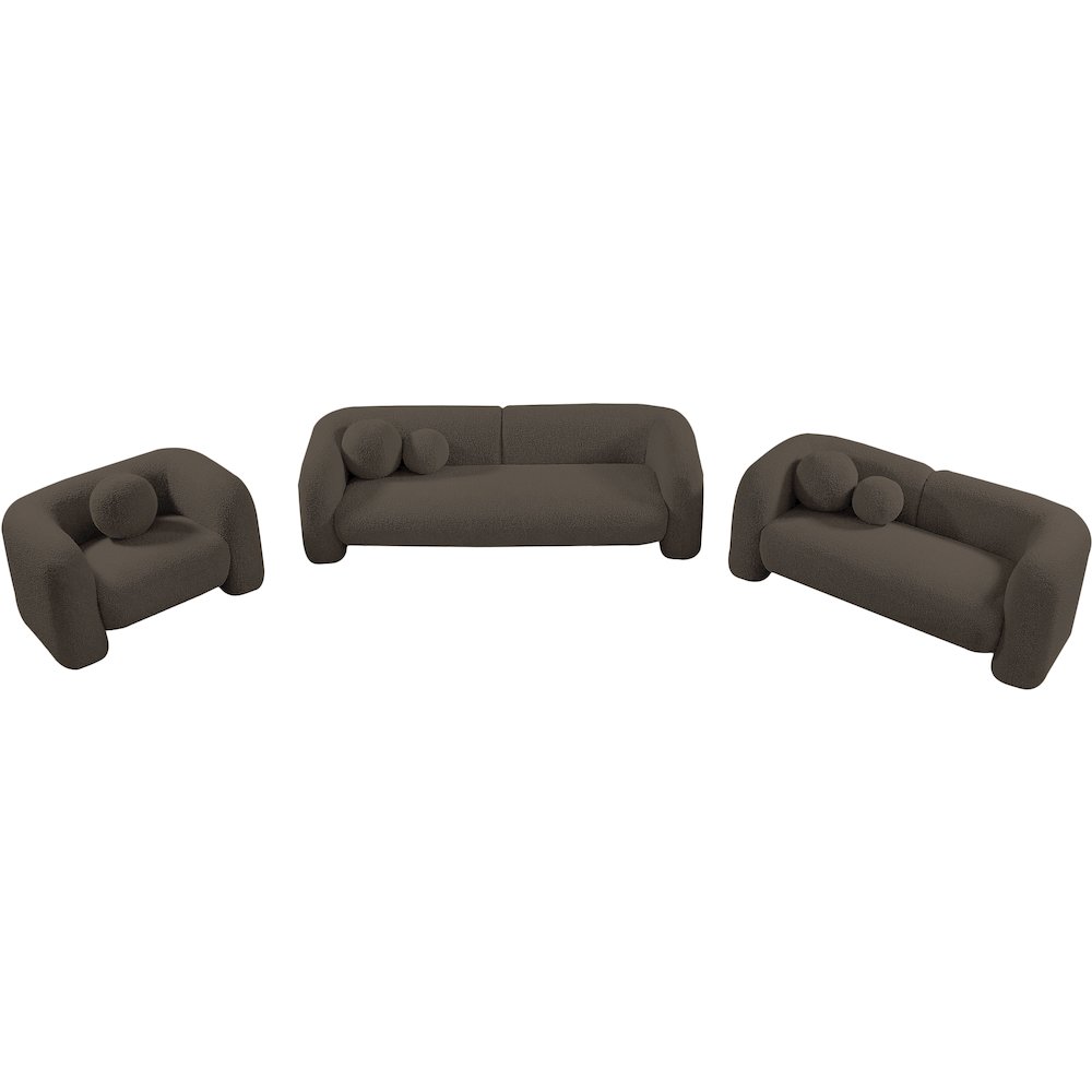 Emory Brown Boucle Fabric Loveseat