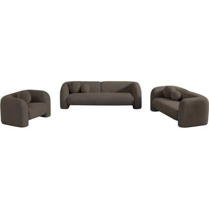 Emory Brown Boucle Fabric Loveseat