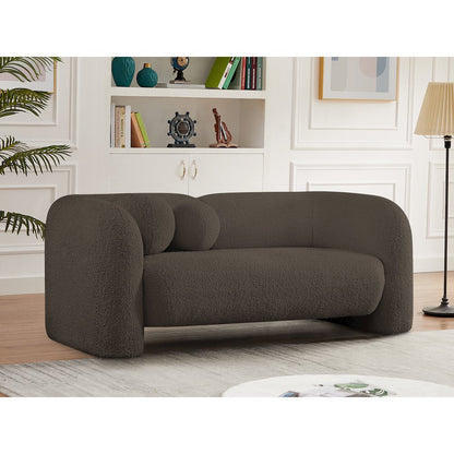 Emory Brown Boucle Fabric Loveseat