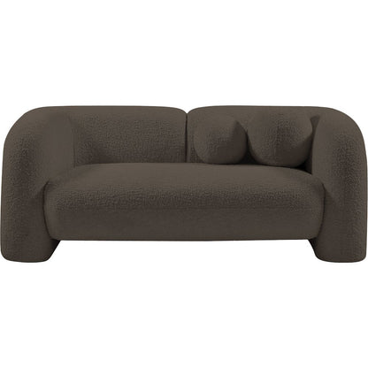 Emory Brown Boucle Fabric Loveseat