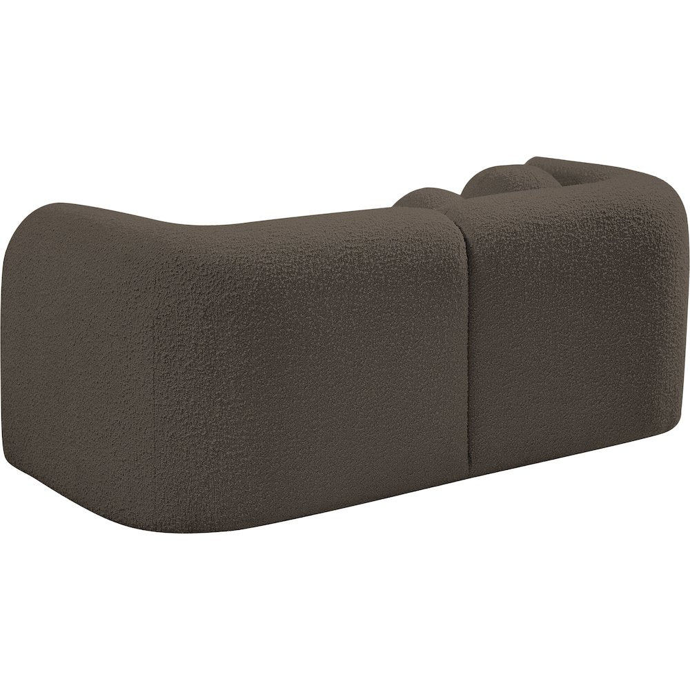 Emory Brown Boucle Fabric Loveseat