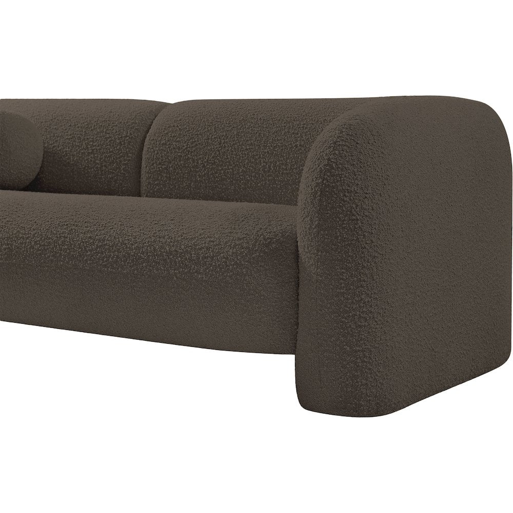 Emory Brown Boucle Fabric Loveseat
