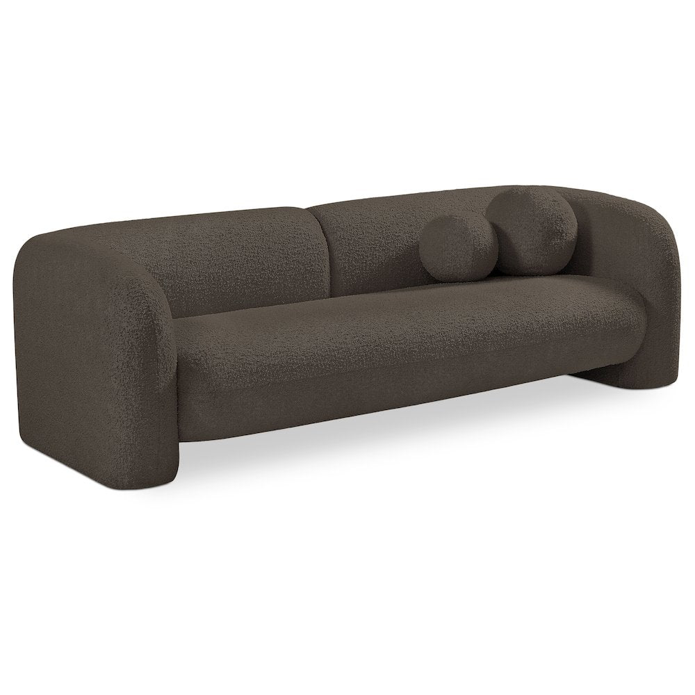 Emory Brown Boucle Fabric Sofa