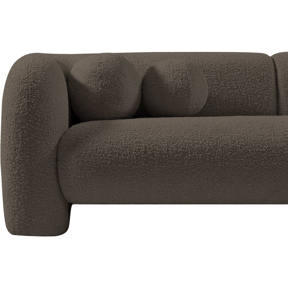 Emory Brown Boucle Fabric Sofa