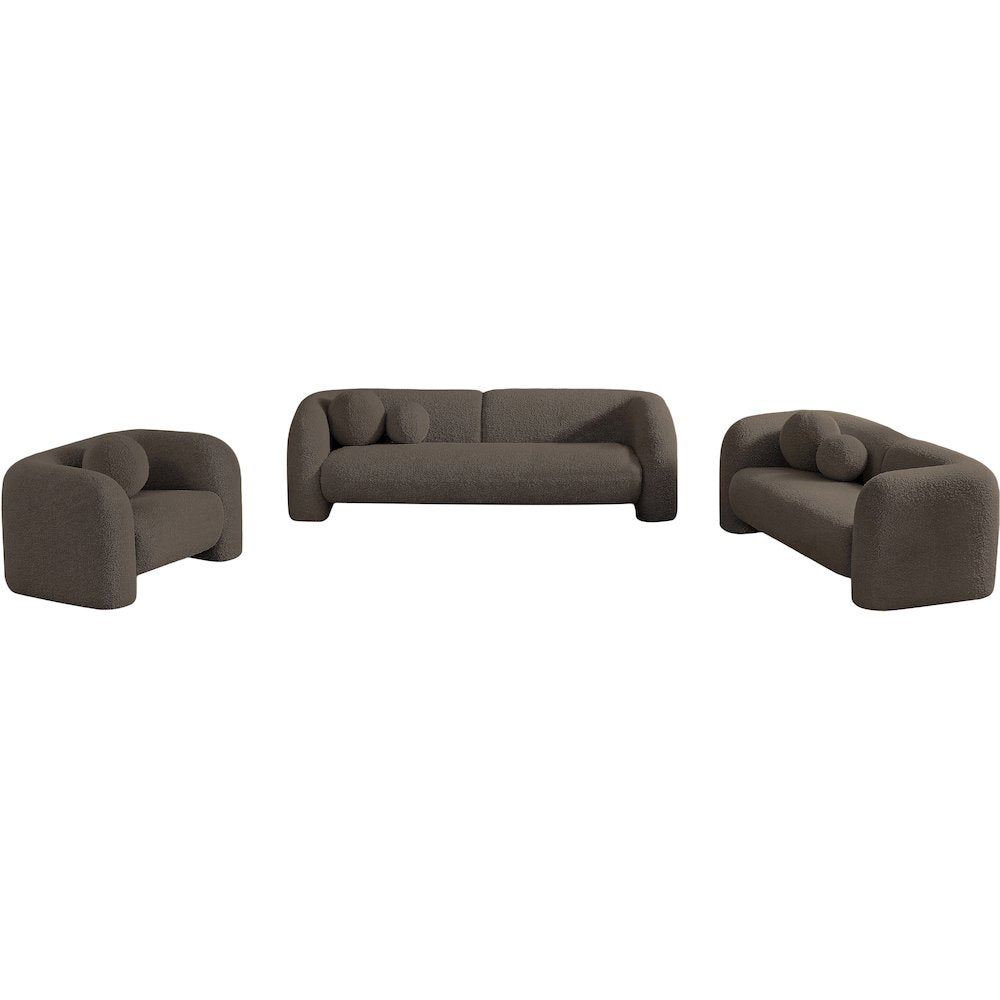 Emory Brown Boucle Fabric Sofa
