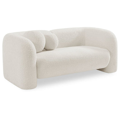 Emory Cream Boucle Fabric Loveseat