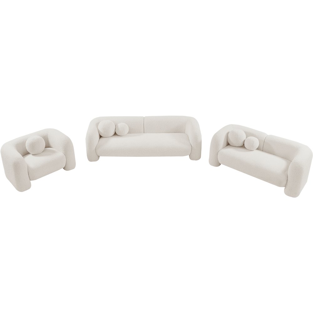 Emory Cream Boucle Fabric Loveseat