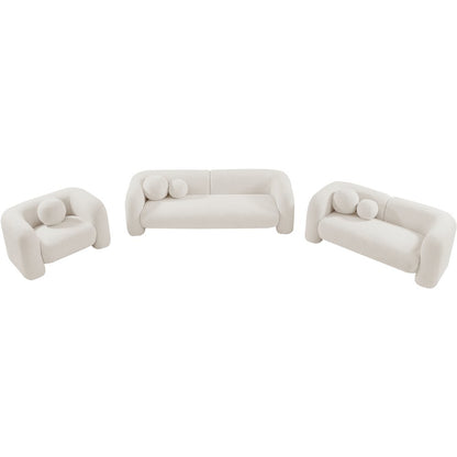 Emory Cream Boucle Fabric Loveseat