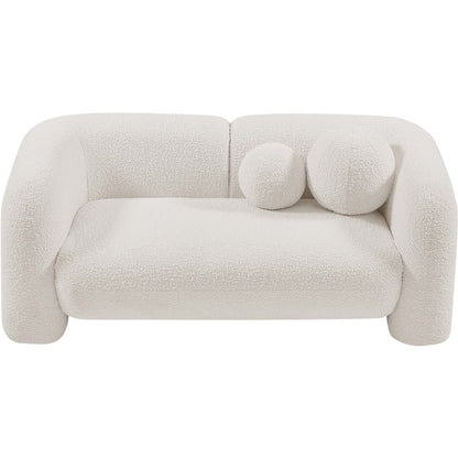Emory Cream Boucle Fabric Loveseat