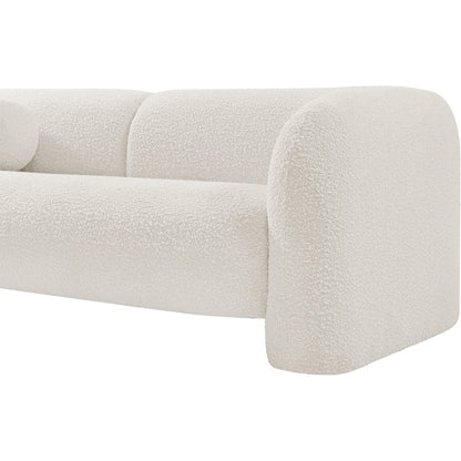 Emory Cream Boucle Fabric Loveseat