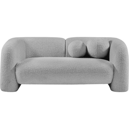 Emory Grey Boucle Fabric Loveseat