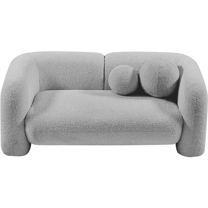 Emory Grey Boucle Fabric Loveseat