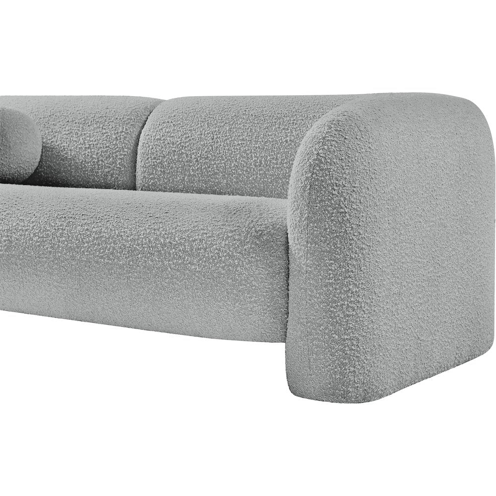 Emory Grey Boucle Fabric Loveseat