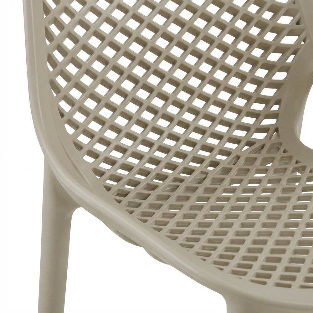 Taupe Outdoor Patio Dining Chair Set Of 4 With Uv-Resistant Finish