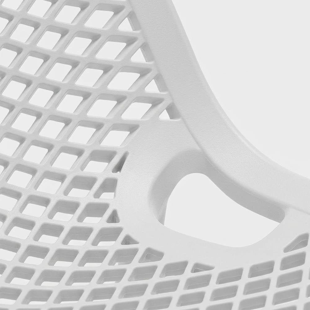 White Outdoor Patio Stool Set Of 4 With Anti-Uv Finish And Contemporary Style