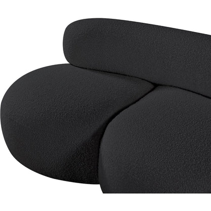 Venti Black Boucle Fabric Loveseat