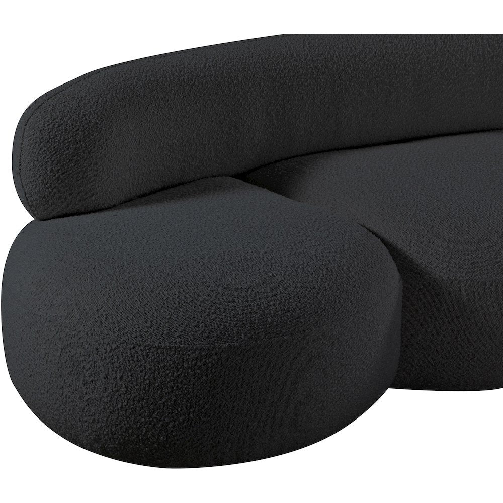 Venti Black Boucle Fabric Loveseat