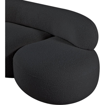 Venti Black Boucle Fabric Loveseat