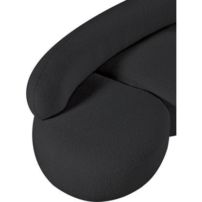 Venti Black Boucle Fabric Loveseat