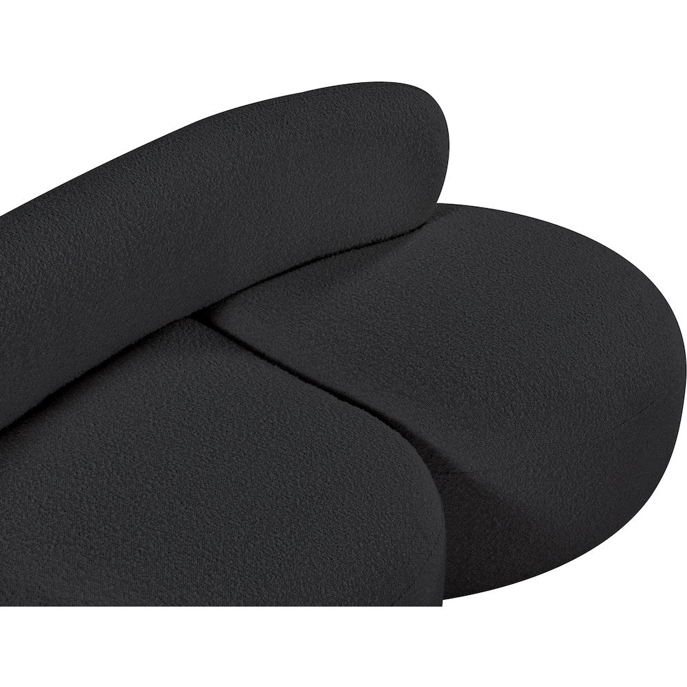 Venti Black Boucle Fabric Loveseat