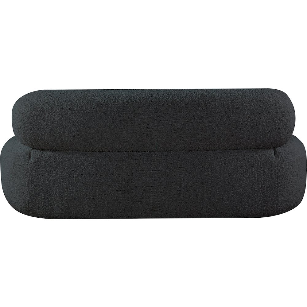 Venti Black Boucle Fabric Loveseat