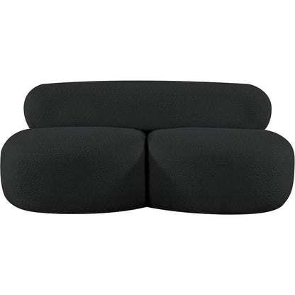 Venti Black Boucle Fabric Loveseat