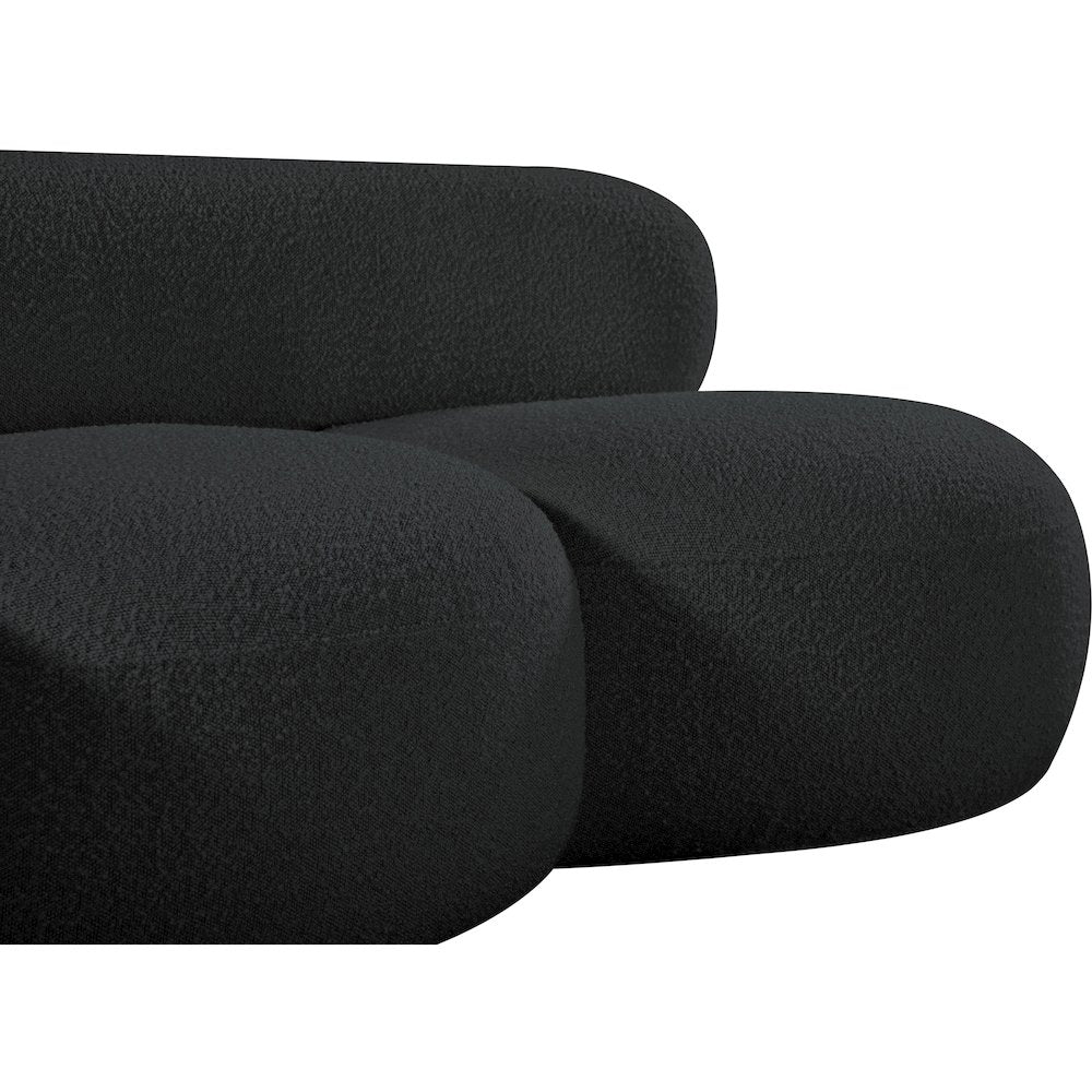 Venti Black Boucle Fabric Loveseat
