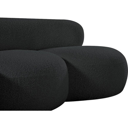 Venti Black Boucle Fabric Loveseat