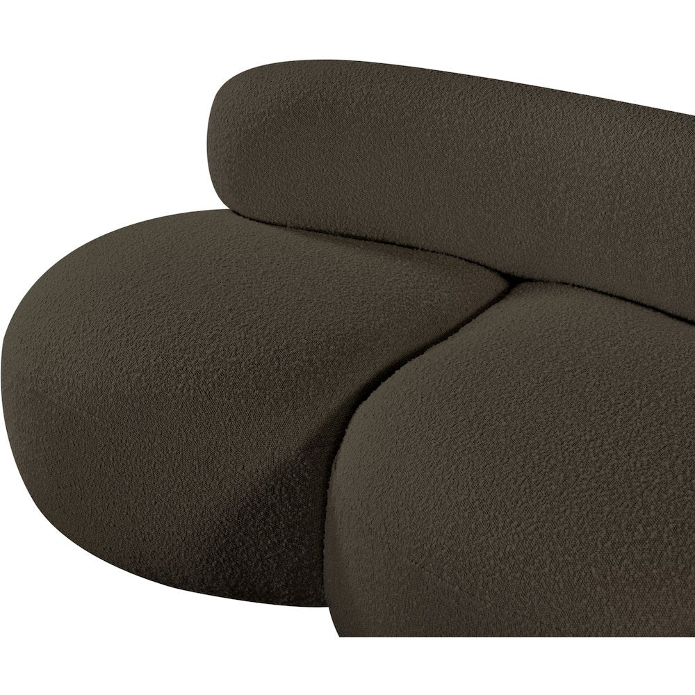 Venti Brown Boucle Fabric Loveseat