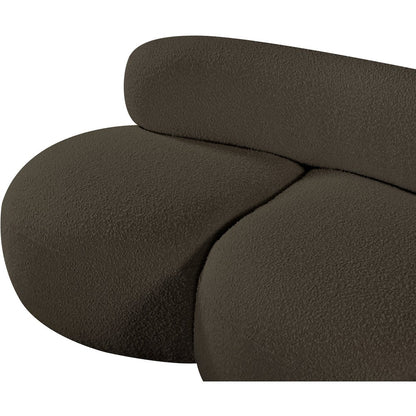 Venti Brown Boucle Fabric Loveseat