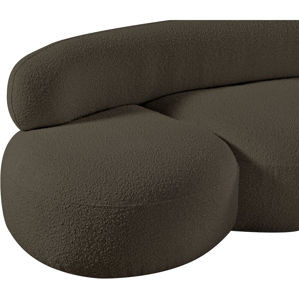 Venti Brown Boucle Fabric Loveseat