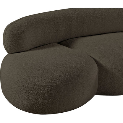 Venti Brown Boucle Fabric Loveseat