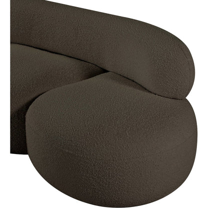 Venti Brown Boucle Fabric Loveseat