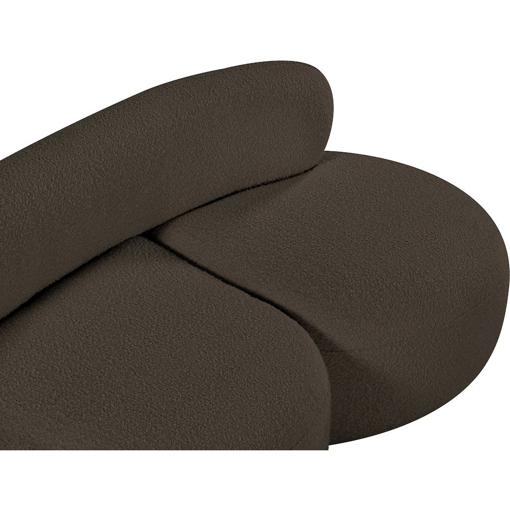 Venti Brown Boucle Fabric Loveseat