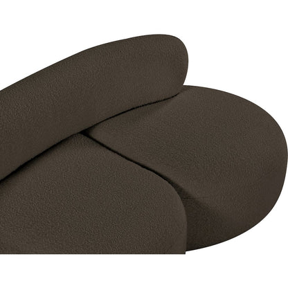 Venti Brown Boucle Fabric Loveseat