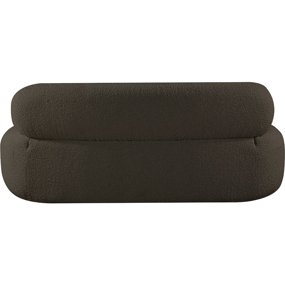 Venti Brown Boucle Fabric Loveseat