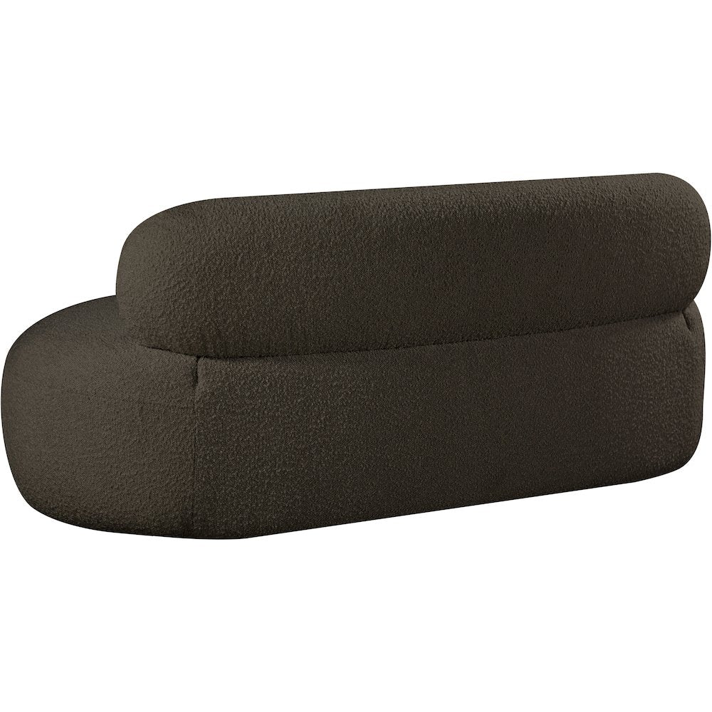 Venti Brown Boucle Fabric Loveseat
