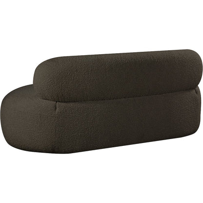 Venti Brown Boucle Fabric Loveseat