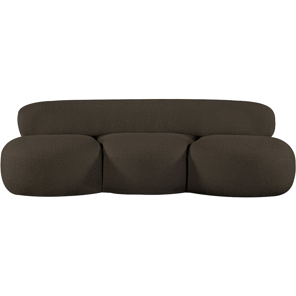 Venti Brown Boucle Fabric Loveseat