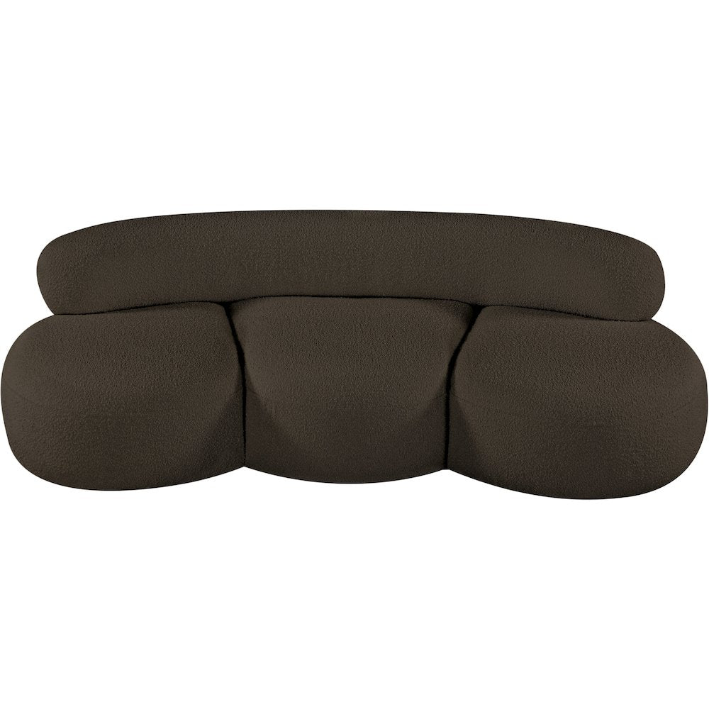 Venti Brown Boucle Fabric Loveseat