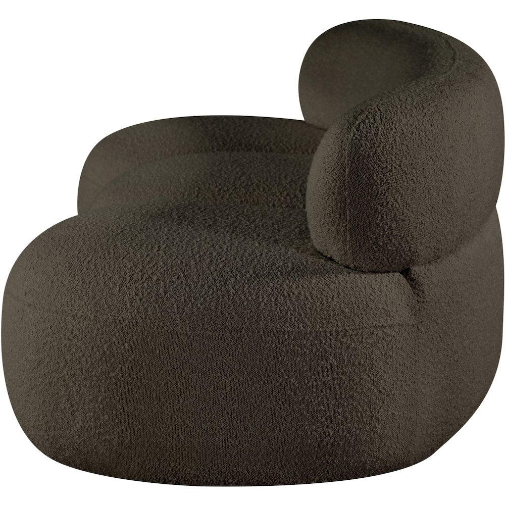 Venti Brown Boucle Fabric Loveseat