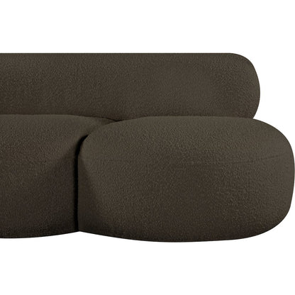 Venti Brown Boucle Fabric Loveseat
