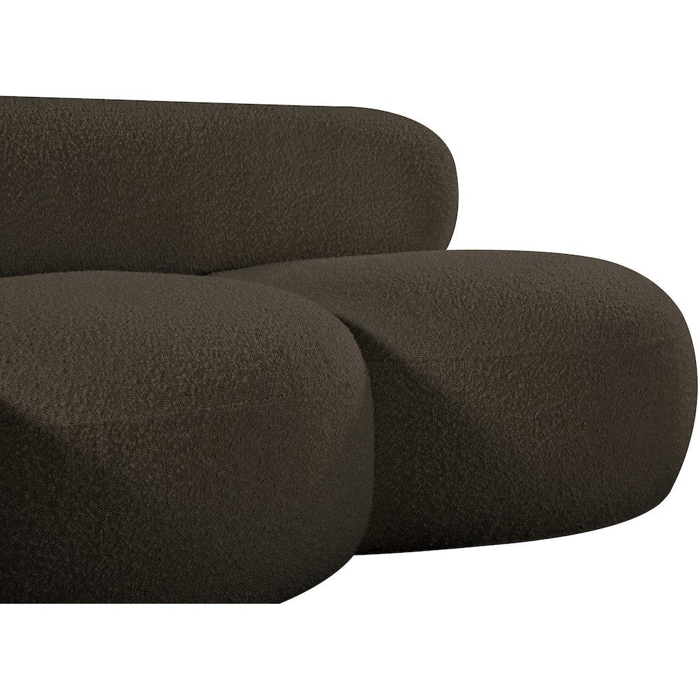 Venti Brown Boucle Fabric Loveseat