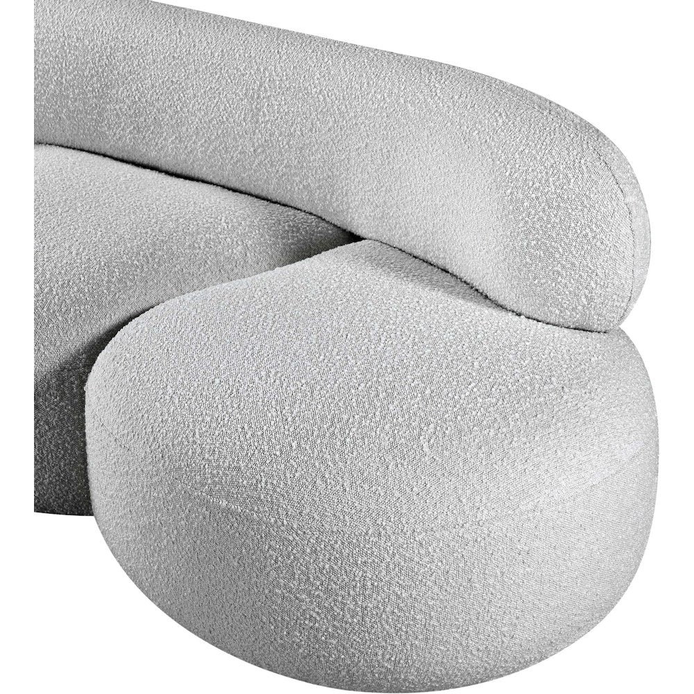 Venti Grey Boucle Fabric Loveseat