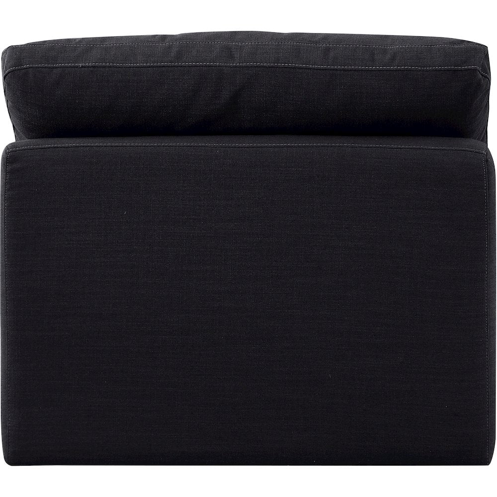 Indulge Black Linen Textured Fabric Armless Chair