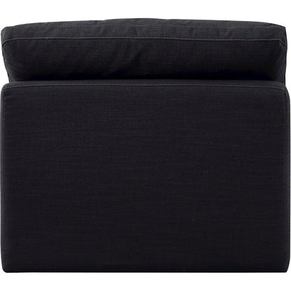 Indulge Black Linen Textured Fabric Armless Chair