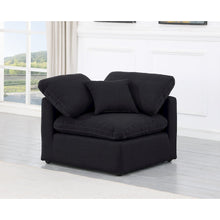 Indulge Black Linen Textured Fabric Corner Chair