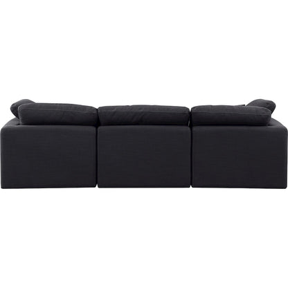 Indulge Black Linen Textured Fabric Modular Sofa