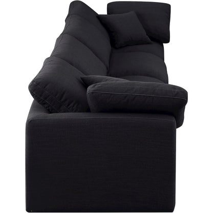 Indulge Black Linen Textured Fabric Modular Sofa